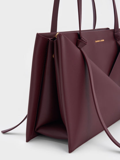 CHARLES & KEITH Best Price | Midori Geometric Tote Bag - Wineberry Red