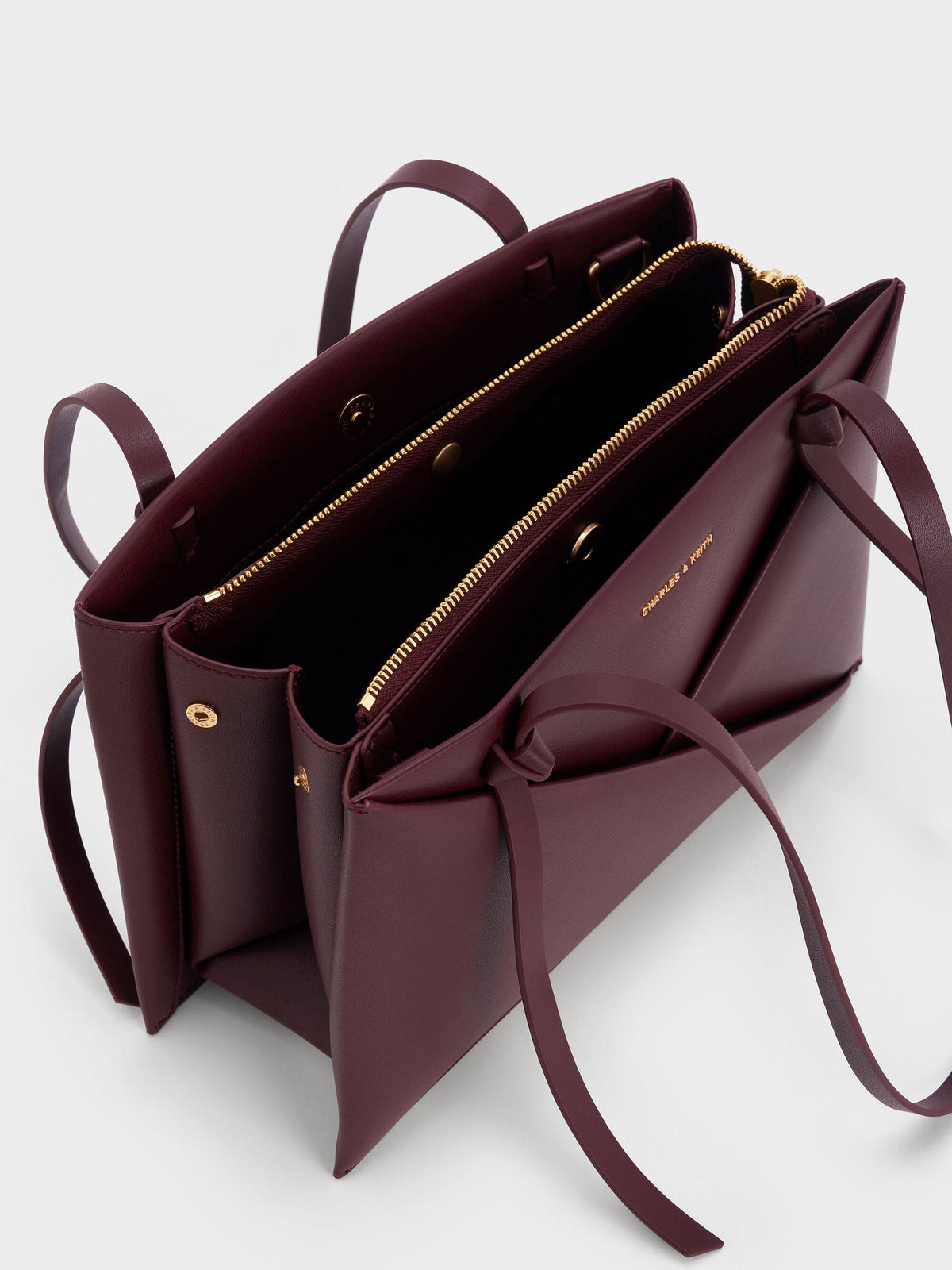 CHARLES & KEITH Best Price | Midori Geometric Tote Bag - Wineberry Red