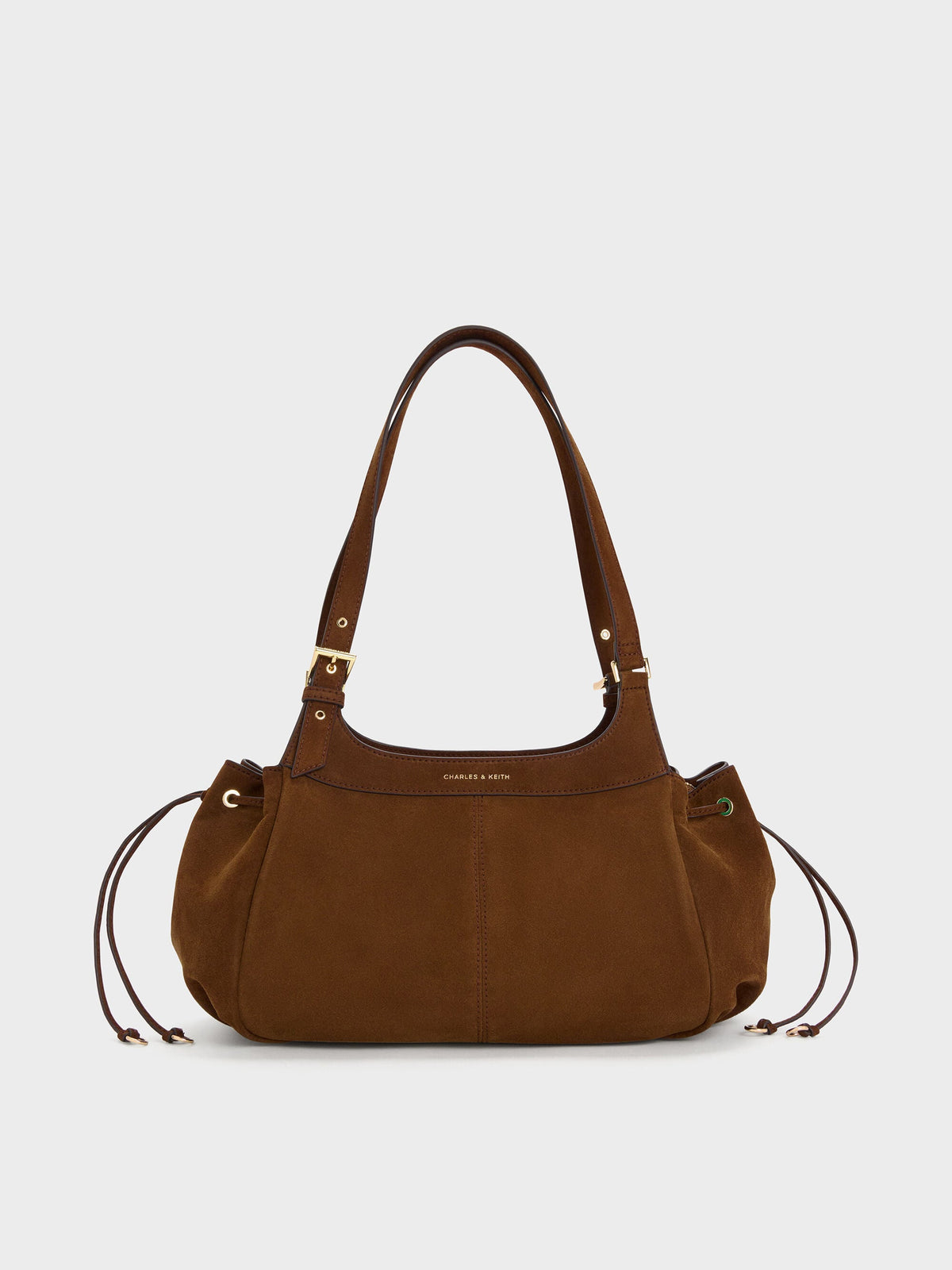 CHARLES & KEITH Premium | Lillith Drawstring Tote Bag - Pecan Brown