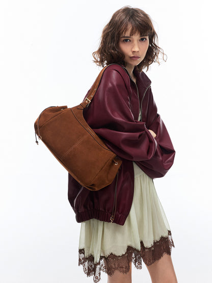 CHARLES & KEITH Premium | Lillith Drawstring Tote Bag - Pecan Brown