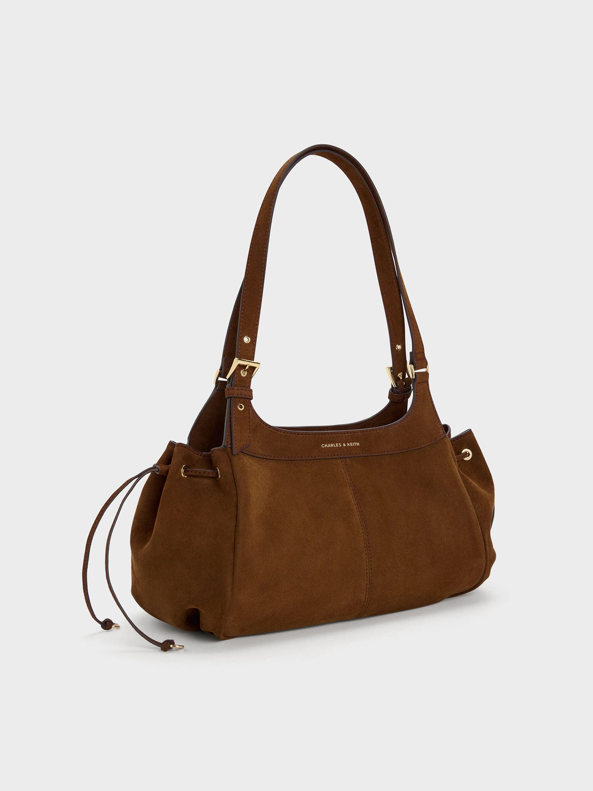 CHARLES & KEITH Premium | Lillith Drawstring Tote Bag - Pecan Brown