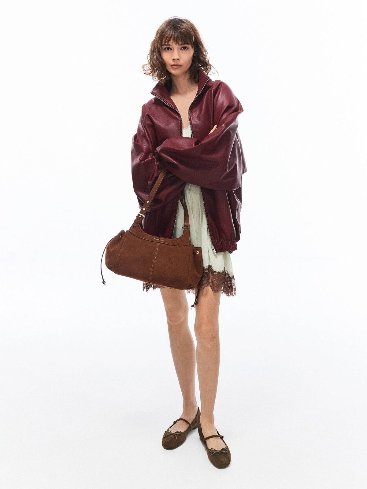 CHARLES & KEITH Premium | Lillith Drawstring Tote Bag - Pecan Brown