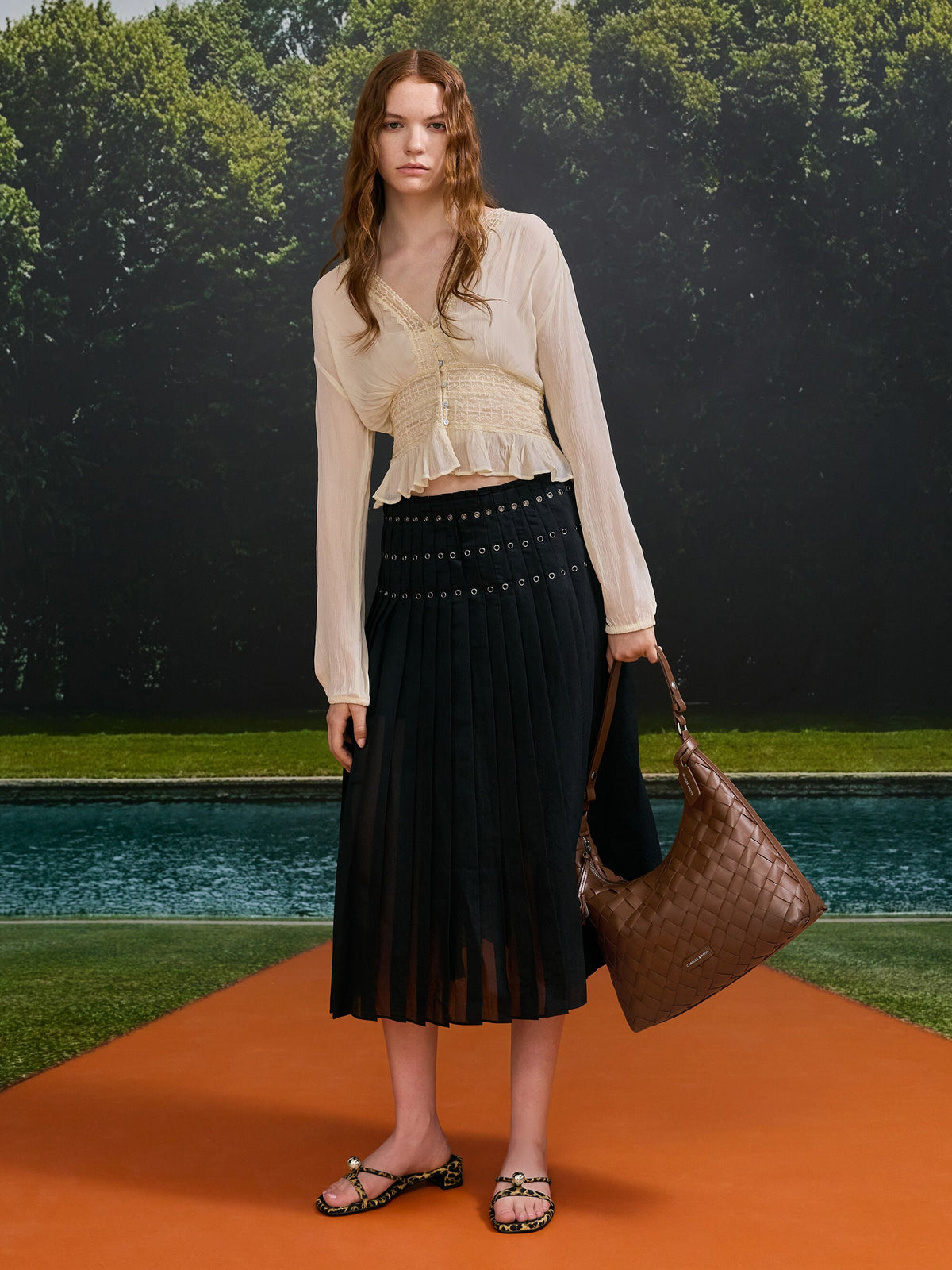 CHARLES & KEITH Featured | Ivette Woven Tassel Hobo Bag - Chocolate