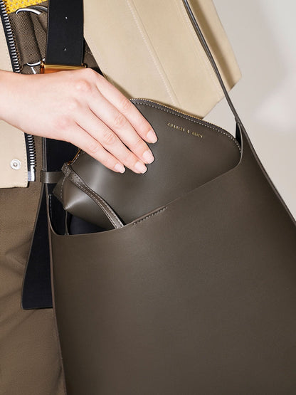 CHARLES & KEITH Latest | Edna Tote Bag - Dark Moss