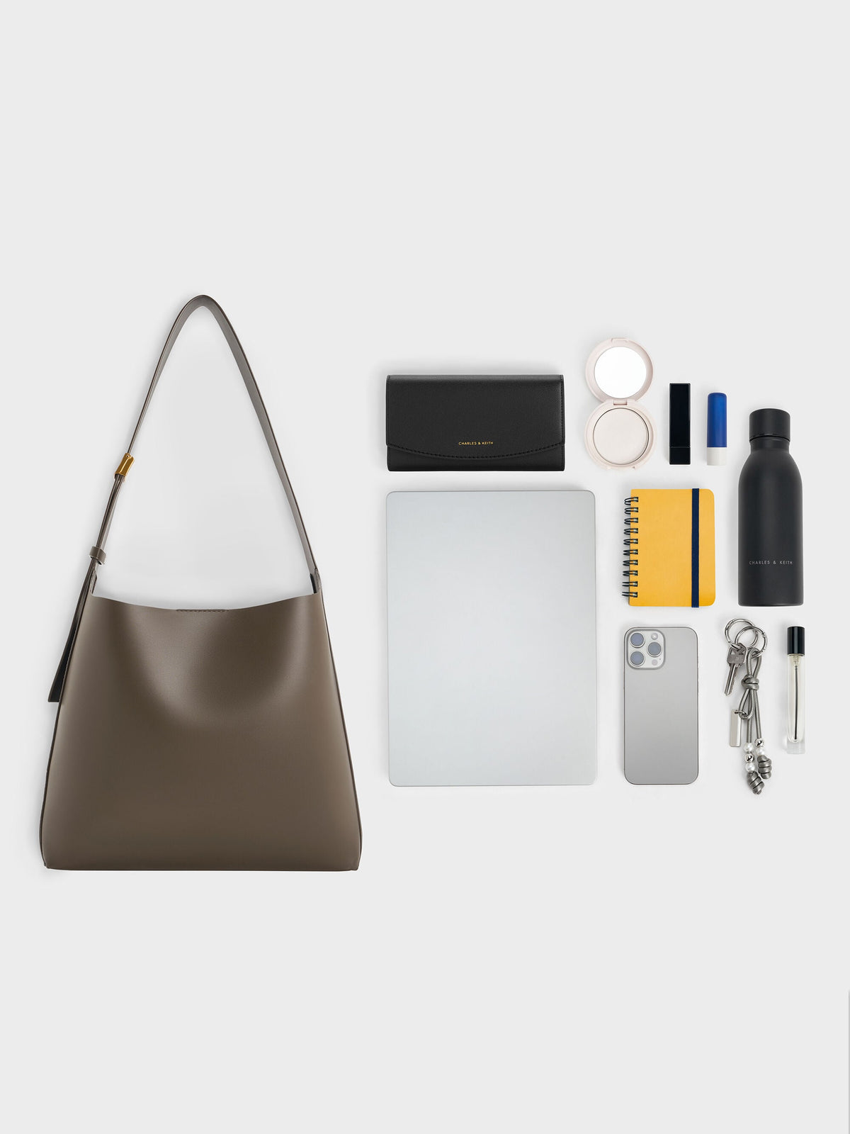 CHARLES & KEITH Latest | Edna Tote Bag - Dark Moss