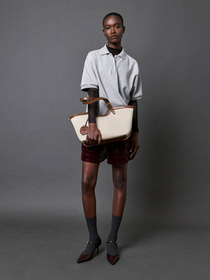 CHARLES & KEITH Classic | XL Enola Canvas Tote Bag - Chocolate