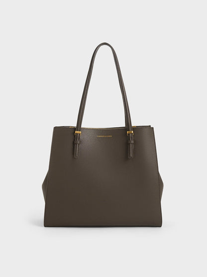 CHARLES & KEITH Value | Sansa Tote Bag - Dark Moss