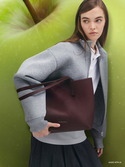 CHARLES & KEITH Best Seller | Beryl Tote Bag - Wineberry Red