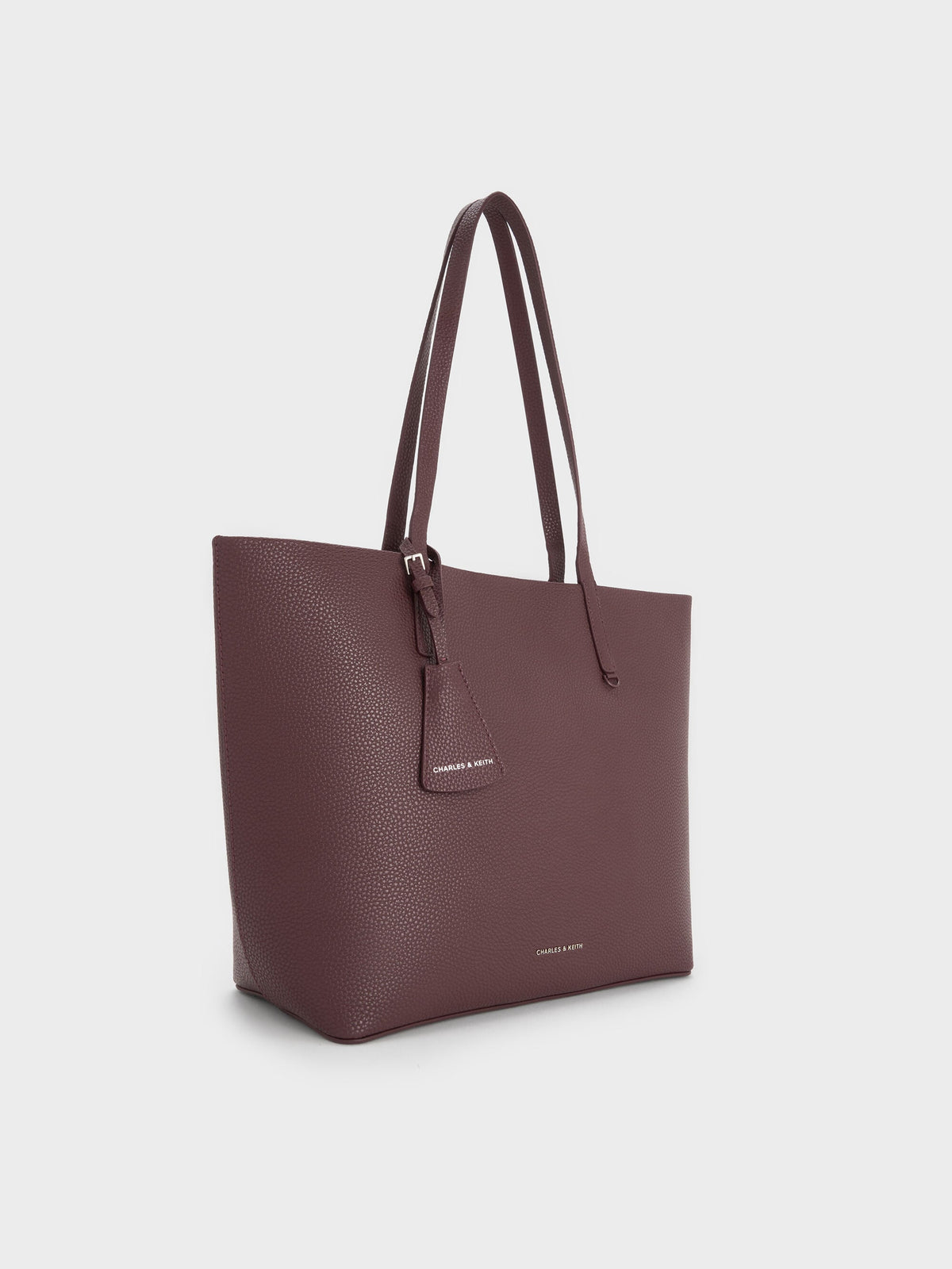 CHARLES & KEITH Best Seller | Beryl Tote Bag - Wineberry Red