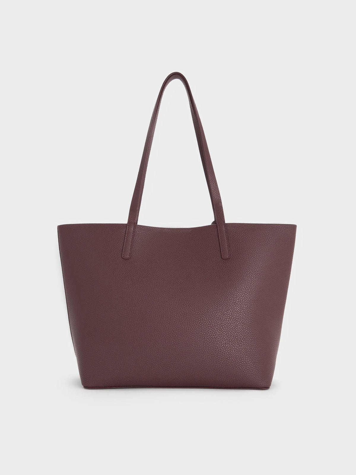 CHARLES & KEITH Best Seller | Beryl Tote Bag - Wineberry Red
