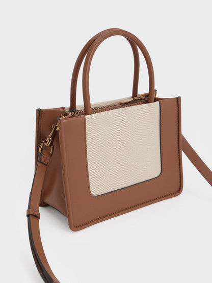 CHARLES & KEITH Special Offer | Mini Daylla Canvas Tote Bag - Tan