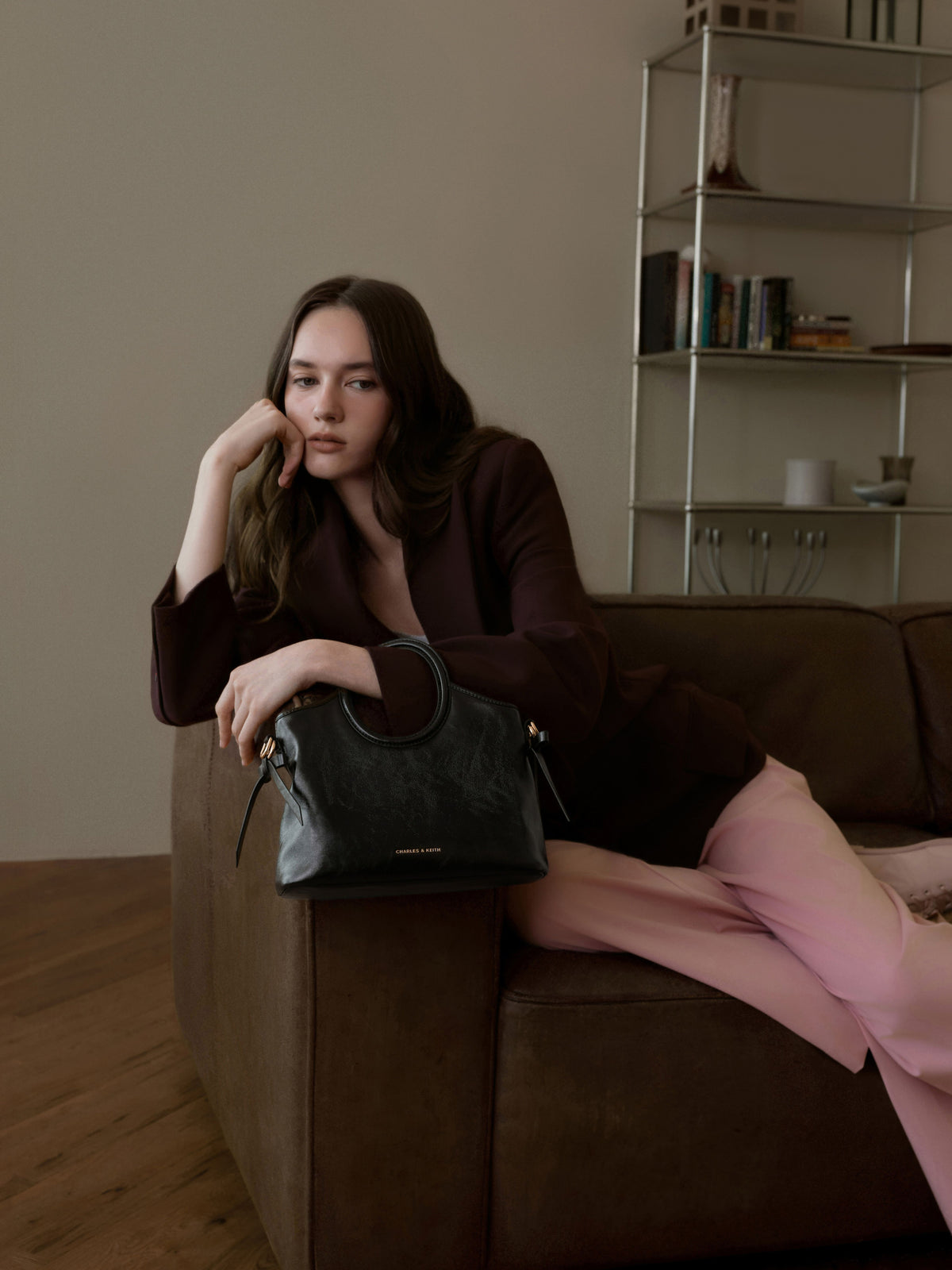 CHARLES & KEITH New | Mini Dalia Bow Oval-Handle Tote Bag - Black