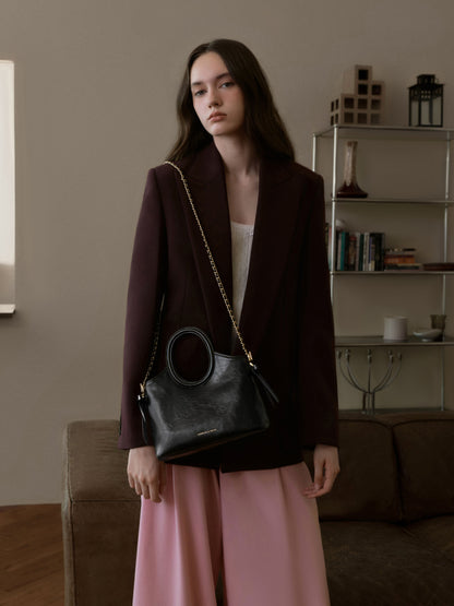 CHARLES & KEITH New | Mini Dalia Bow Oval-Handle Tote Bag - Black