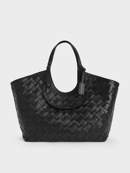 CHARLES & KEITH Trending | Ivette Woven Tote Bag - Noir