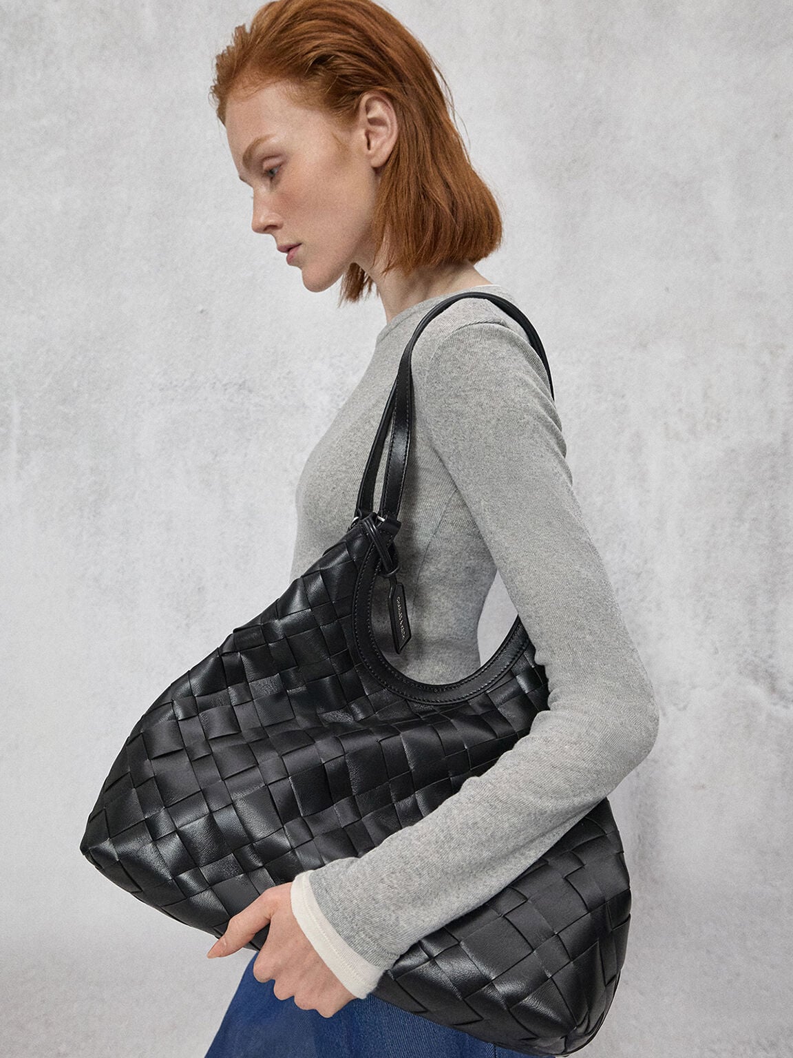 CHARLES & KEITH Trending | Ivette Woven Tote Bag - Noir