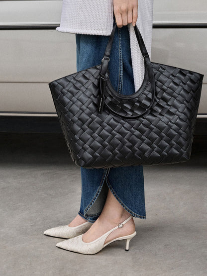 CHARLES & KEITH Trending | Ivette Woven Tote Bag - Noir