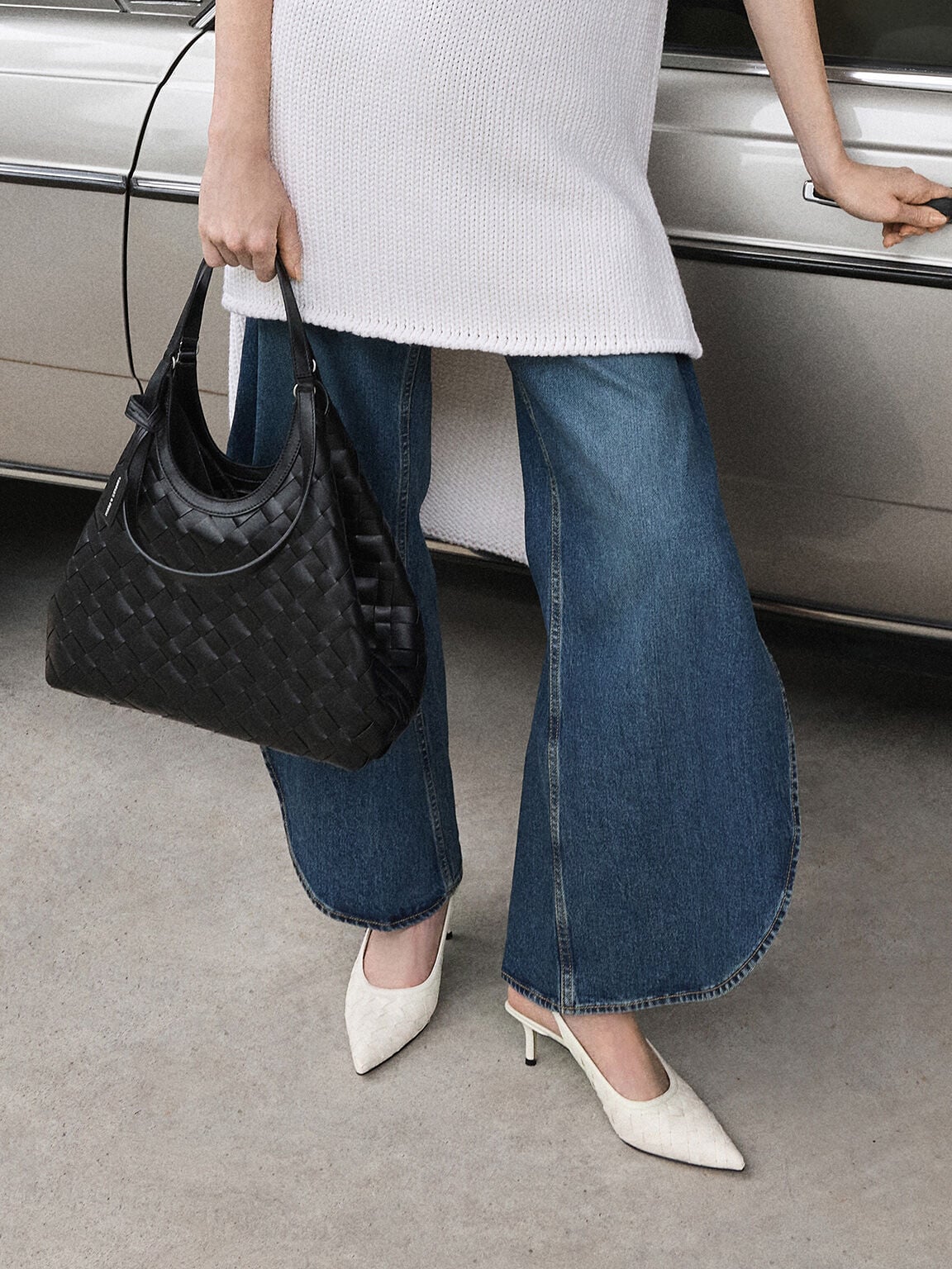 CHARLES & KEITH Trending | Ivette Woven Tote Bag - Noir