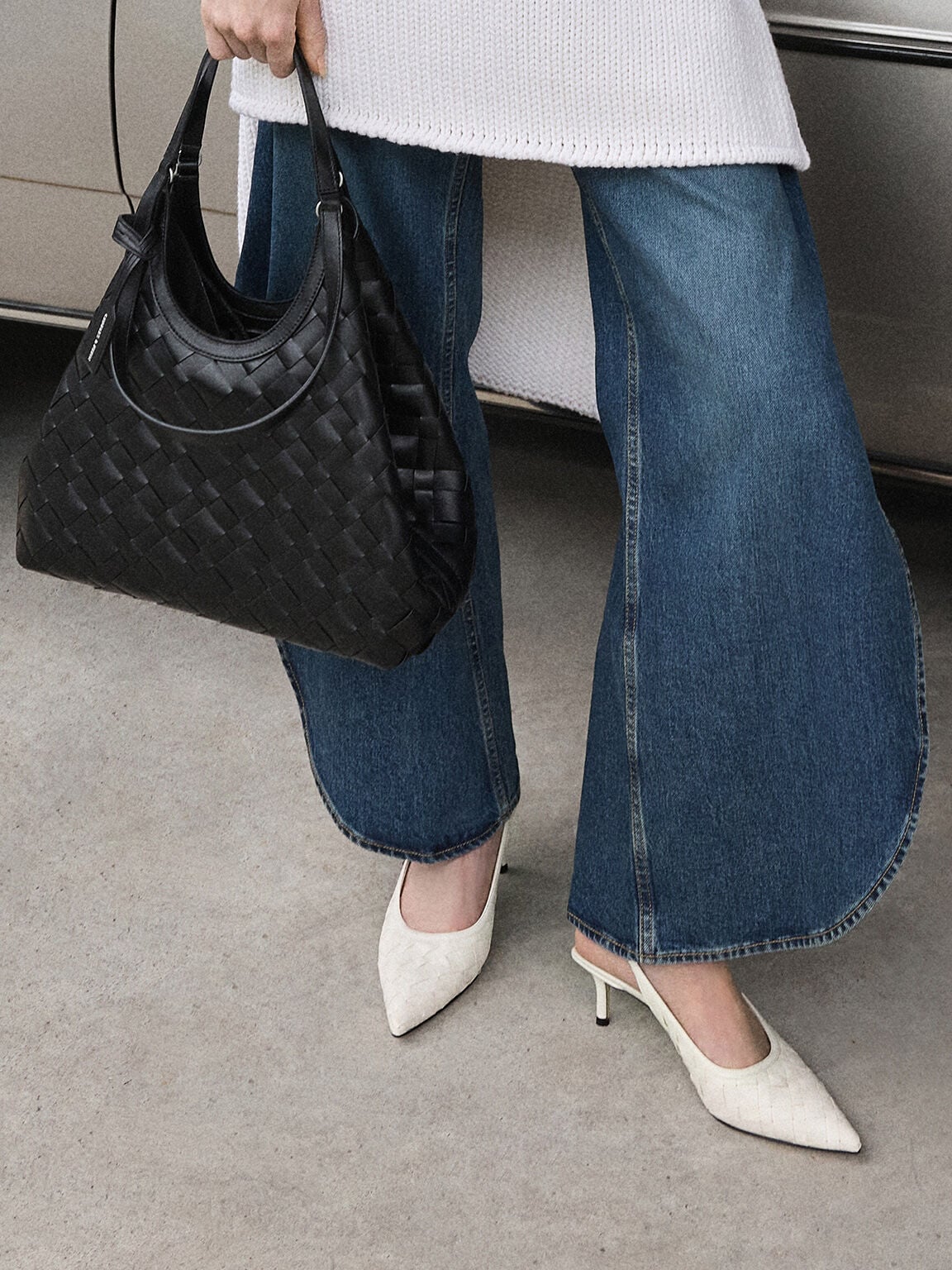 CHARLES & KEITH Trending | Ivette Woven Tote Bag - Noir