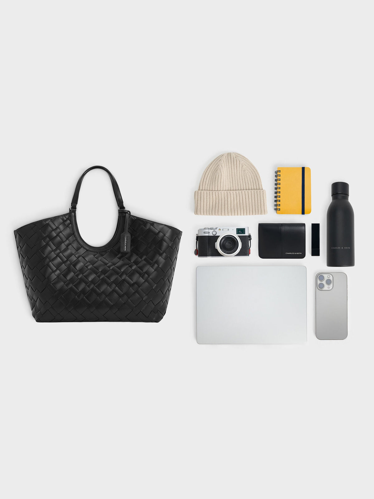 CHARLES & KEITH Trending | Ivette Woven Tote Bag - Noir