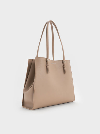 CHARLES & KEITH Discount | Sansa Tote Bag - Taupe