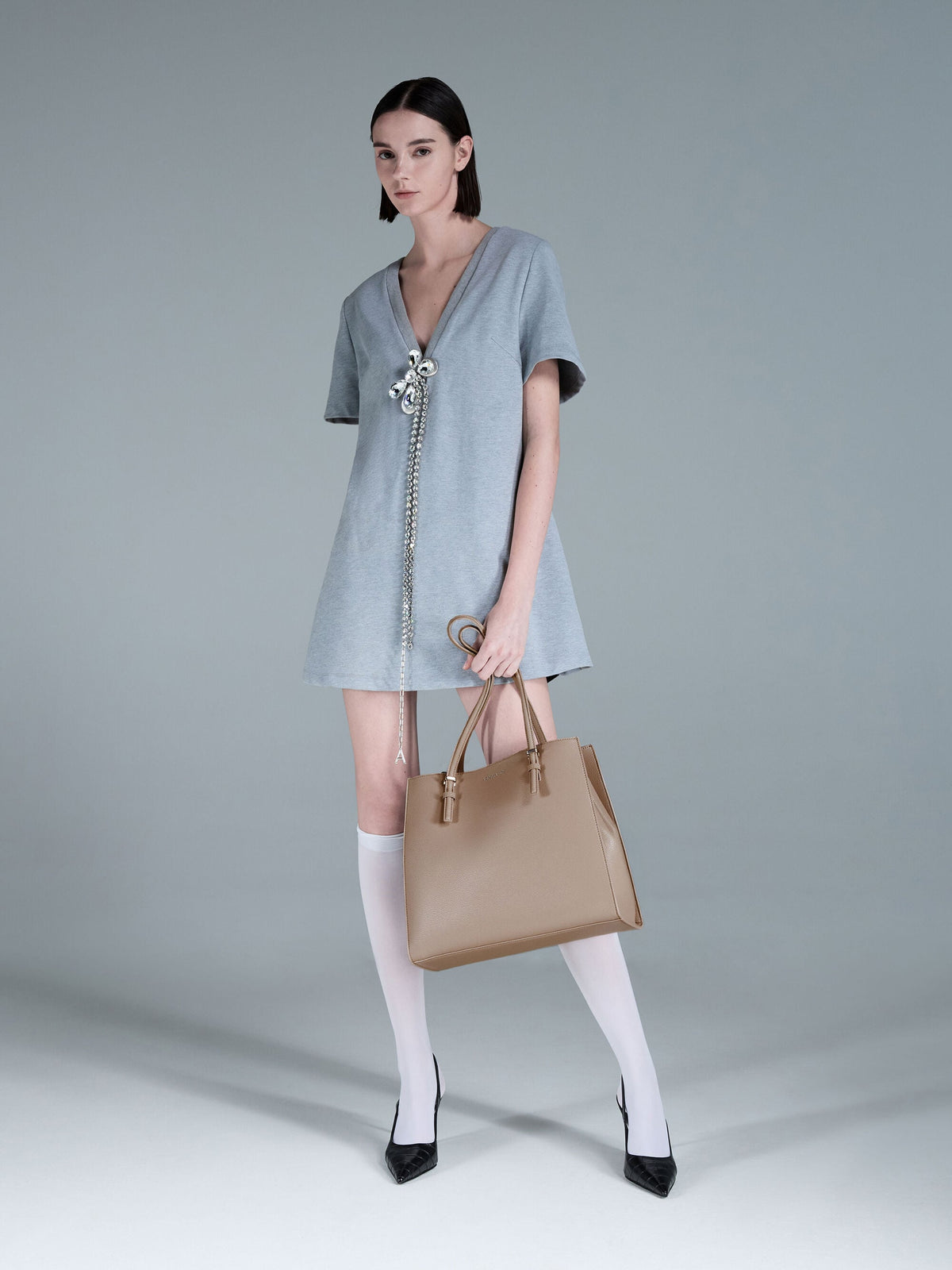 CHARLES & KEITH Discount | Sansa Tote Bag - Taupe