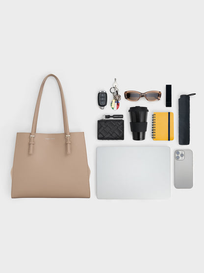 CHARLES & KEITH Discount | Sansa Tote Bag - Taupe