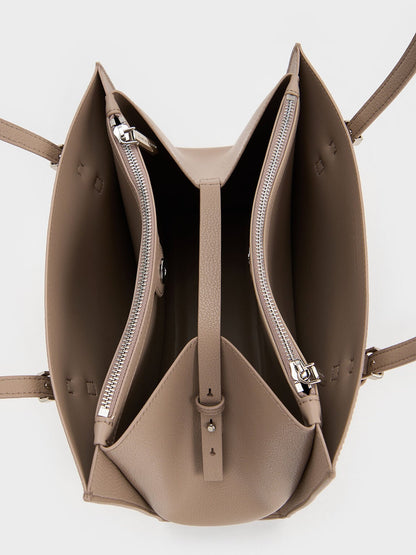 CHARLES & KEITH Discount | Sansa Tote Bag - Taupe