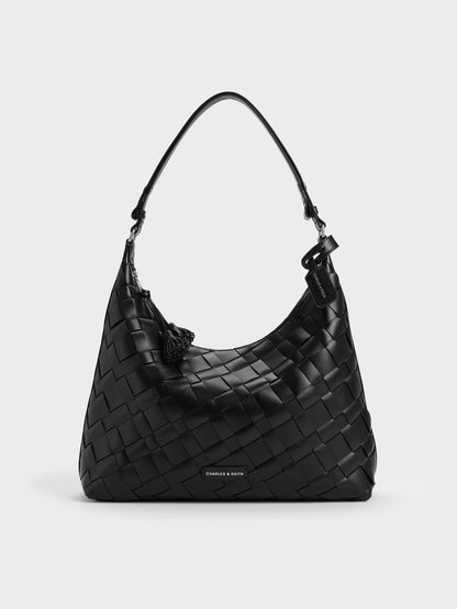 CHARLES & KEITH Discount | Ivette Woven Tassel Hobo Bag - Noir