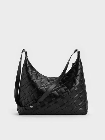 CHARLES & KEITH Discount | Ivette Woven Tassel Hobo Bag - Noir