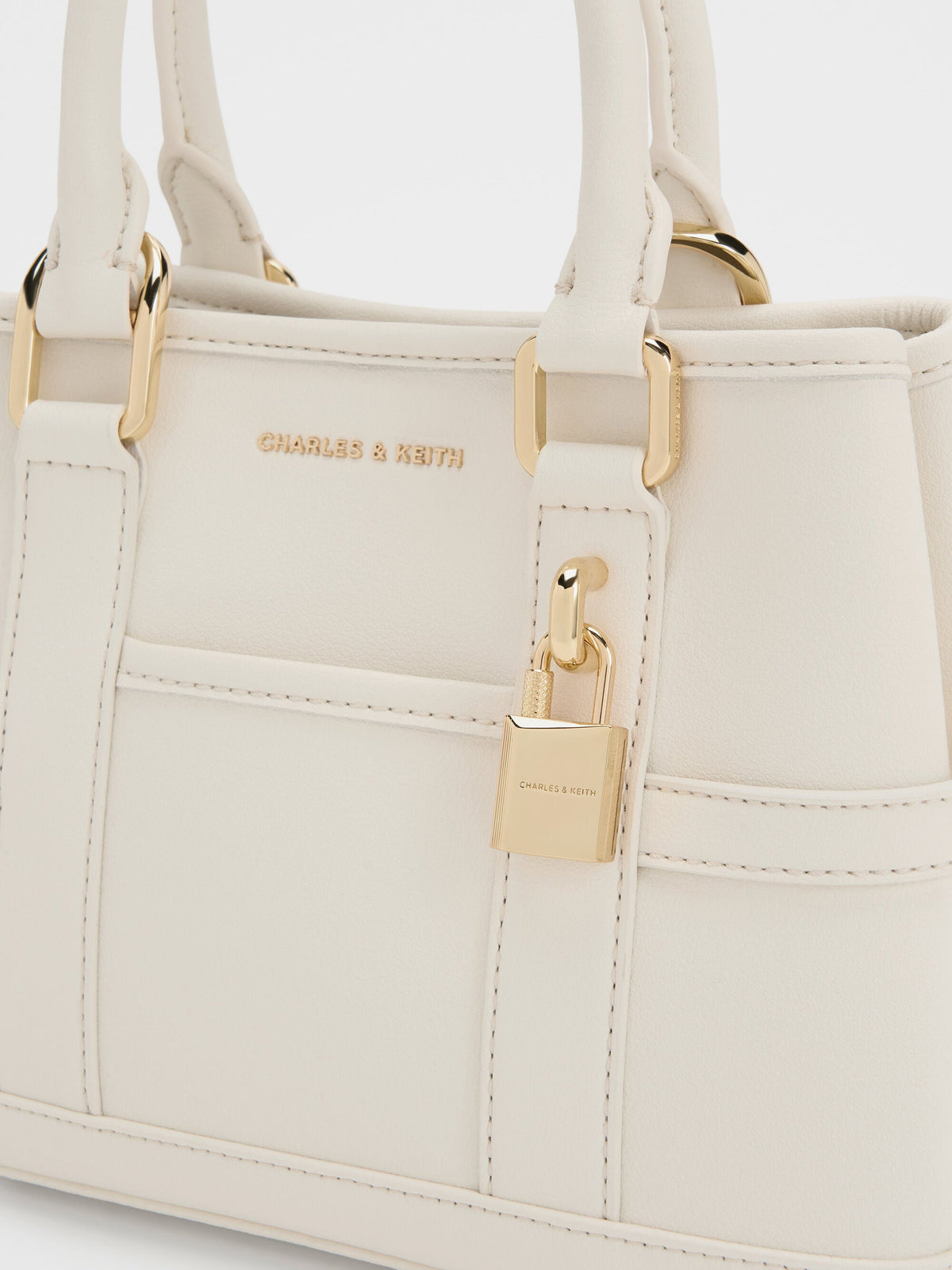 CHARLES & KEITH Quality | Mini Scottie Tote Bag - Cream