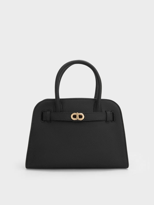 CHARLES & KEITH Trusted | Aubrielle Belted Tote Bag - Black