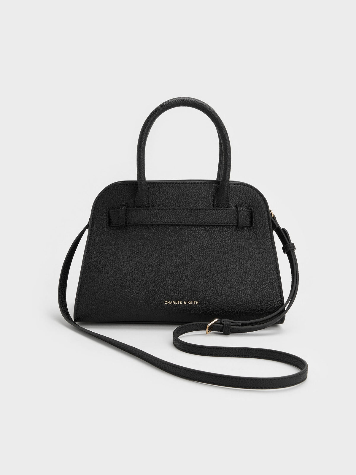 CHARLES & KEITH Trusted | Aubrielle Belted Tote Bag - Black