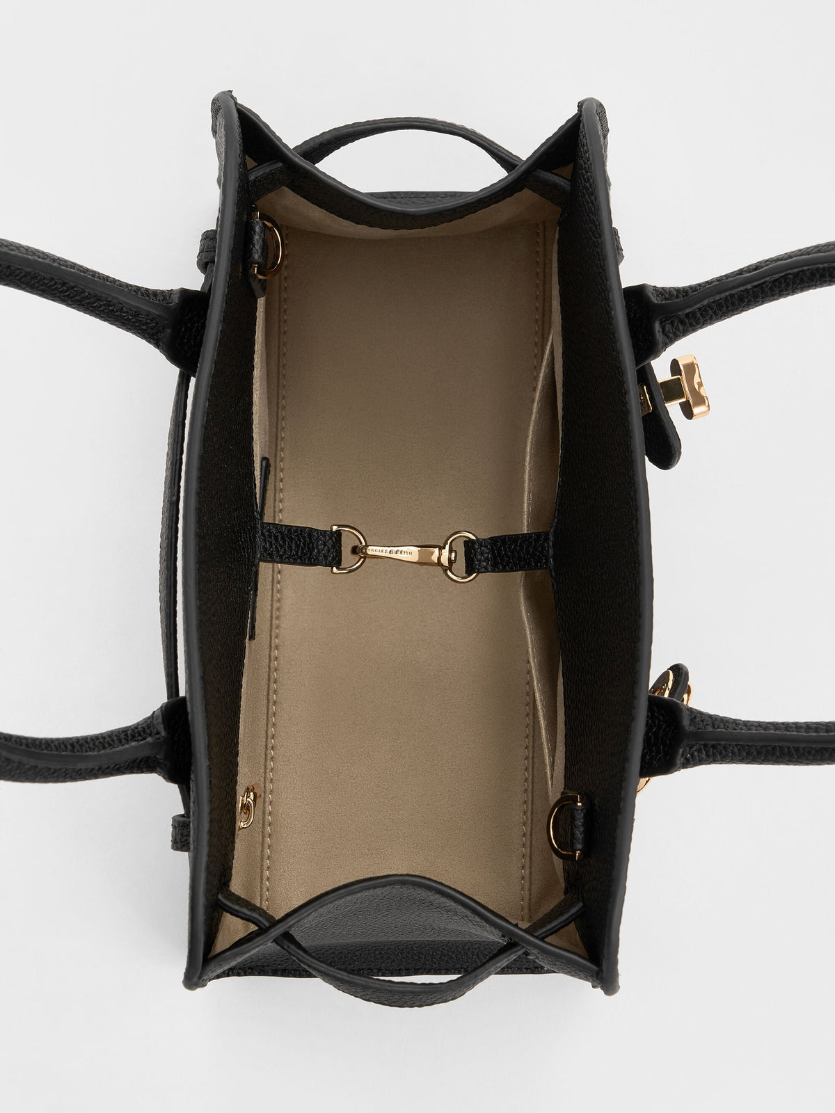 CHARLES & KEITH Trusted | Aubrielle Belted Tote Bag - Black