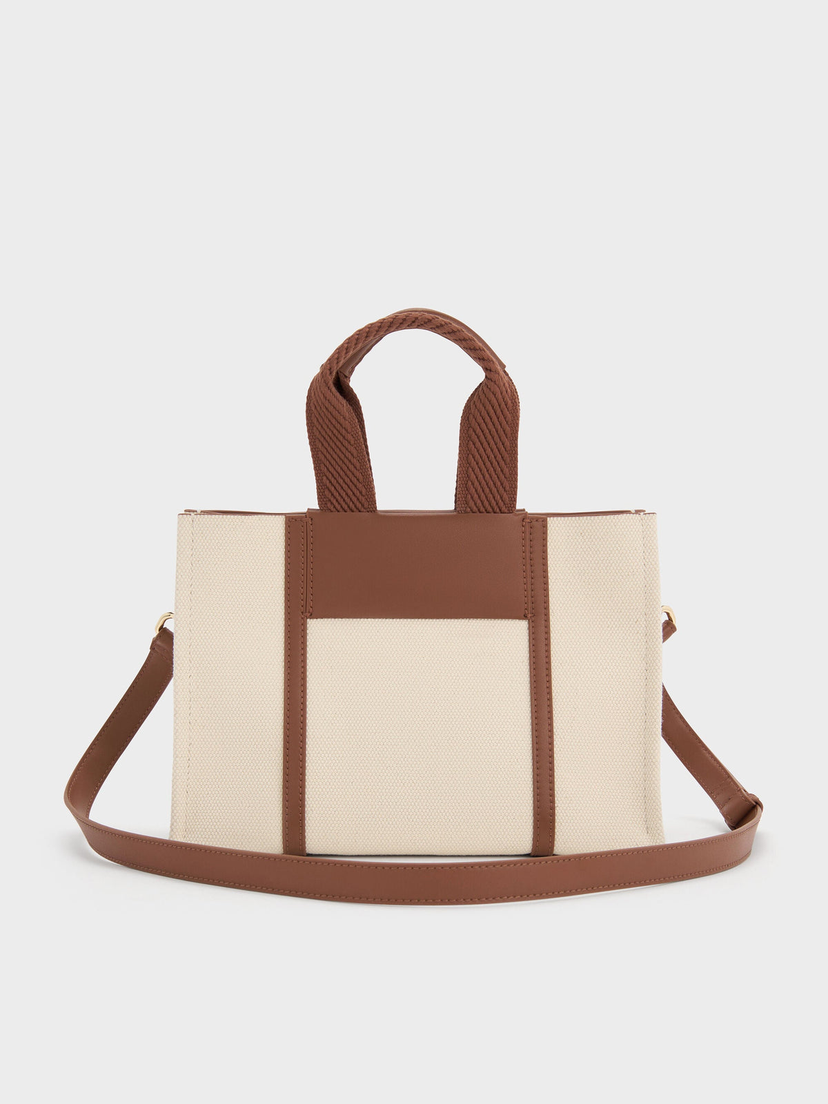 CHARLES & KEITH Exclusive | Mini Shalia Canvas Tote Bag - Beige Canvas