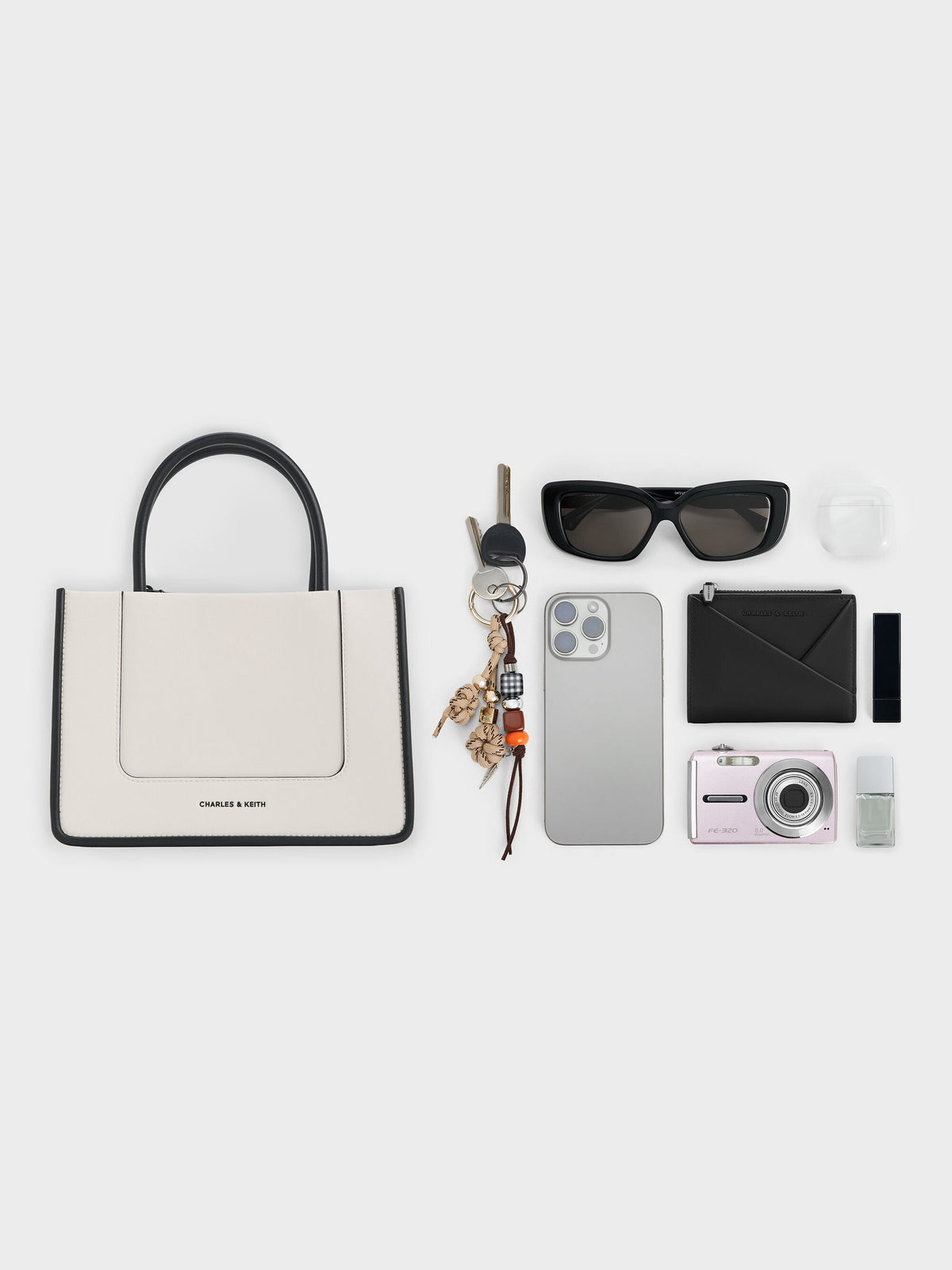 CHARLES & KEITH Exclusive | Mini Daylla Tote Bag - Cream
