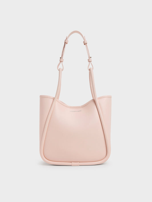 CHARLES & KEITH Exclusive | Mini Lyla Tubular Tote Bag - Soft Pink