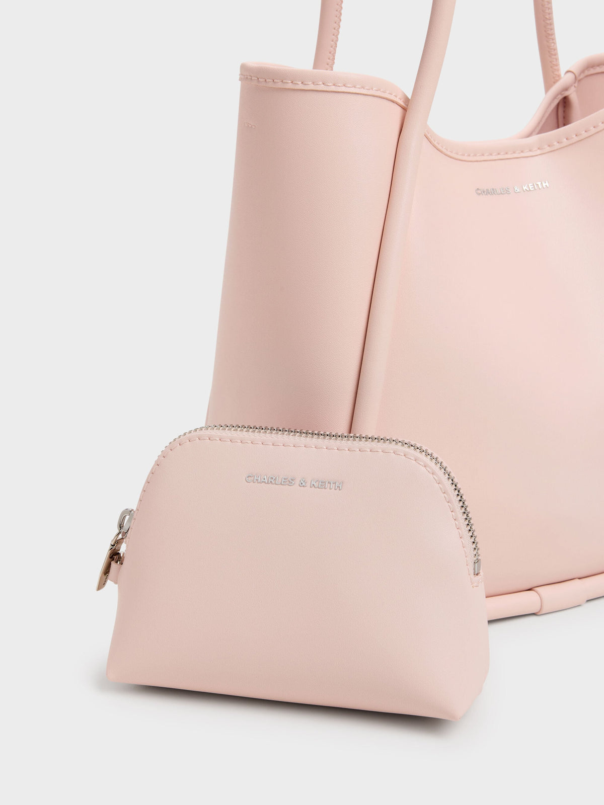 CHARLES & KEITH Exclusive | Mini Lyla Tubular Tote Bag - Soft Pink