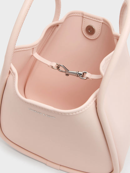 CHARLES & KEITH Exclusive | Mini Lyla Tubular Tote Bag - Soft Pink