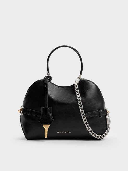CHARLES & KEITH Trending | Delfina Chain Side-Belt Tote Bag - Noir