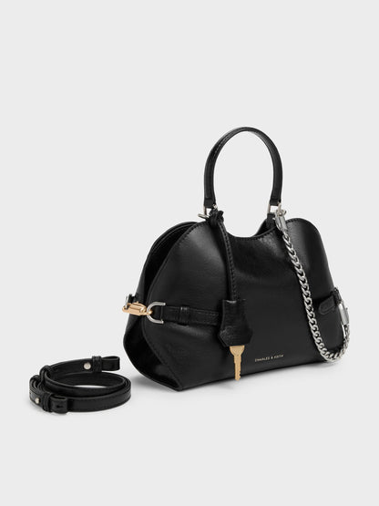 CHARLES & KEITH Trending | Delfina Chain Side-Belt Tote Bag - Noir