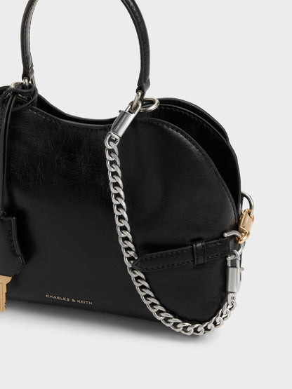 CHARLES & KEITH Trending | Delfina Chain Side-Belt Tote Bag - Noir