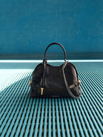 CHARLES & KEITH Trending | Delfina Chain Side-Belt Tote Bag - Noir