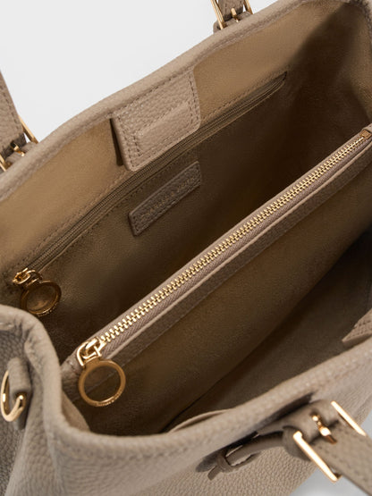 CHARLES & KEITH Trending | Baral Bead-Charm Tote Bag - Taupe
