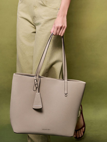 CHARLES & KEITH Best Seller | Beryl Tote Bag - Taupe
