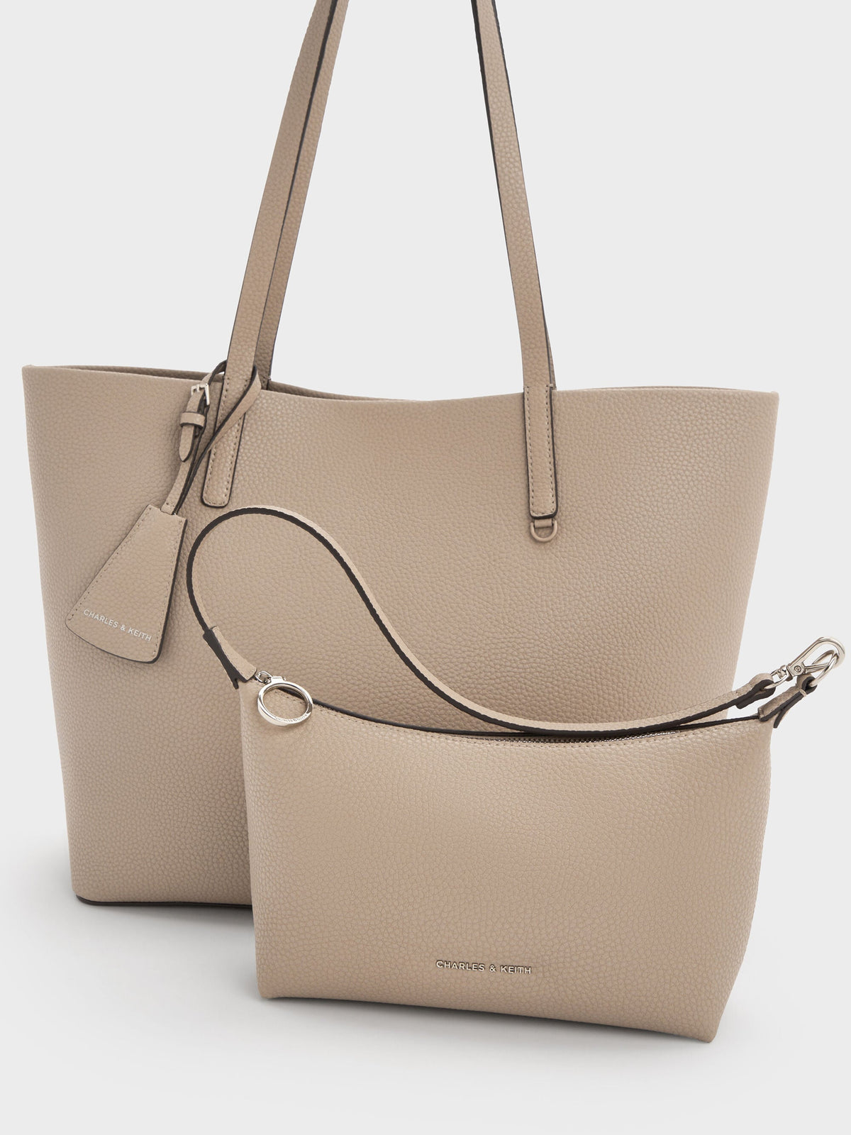 CHARLES & KEITH Best Seller | Beryl Tote Bag - Taupe