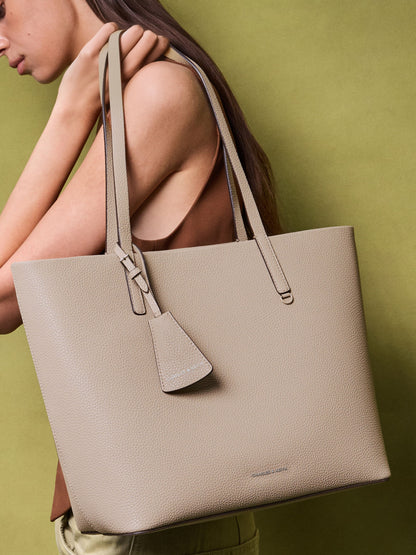 CHARLES & KEITH Best Seller | Beryl Tote Bag - Taupe
