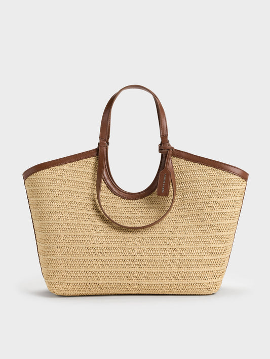 CHARLES & KEITH Premium | Ivette Raffia Woven Tote Bag - Multi