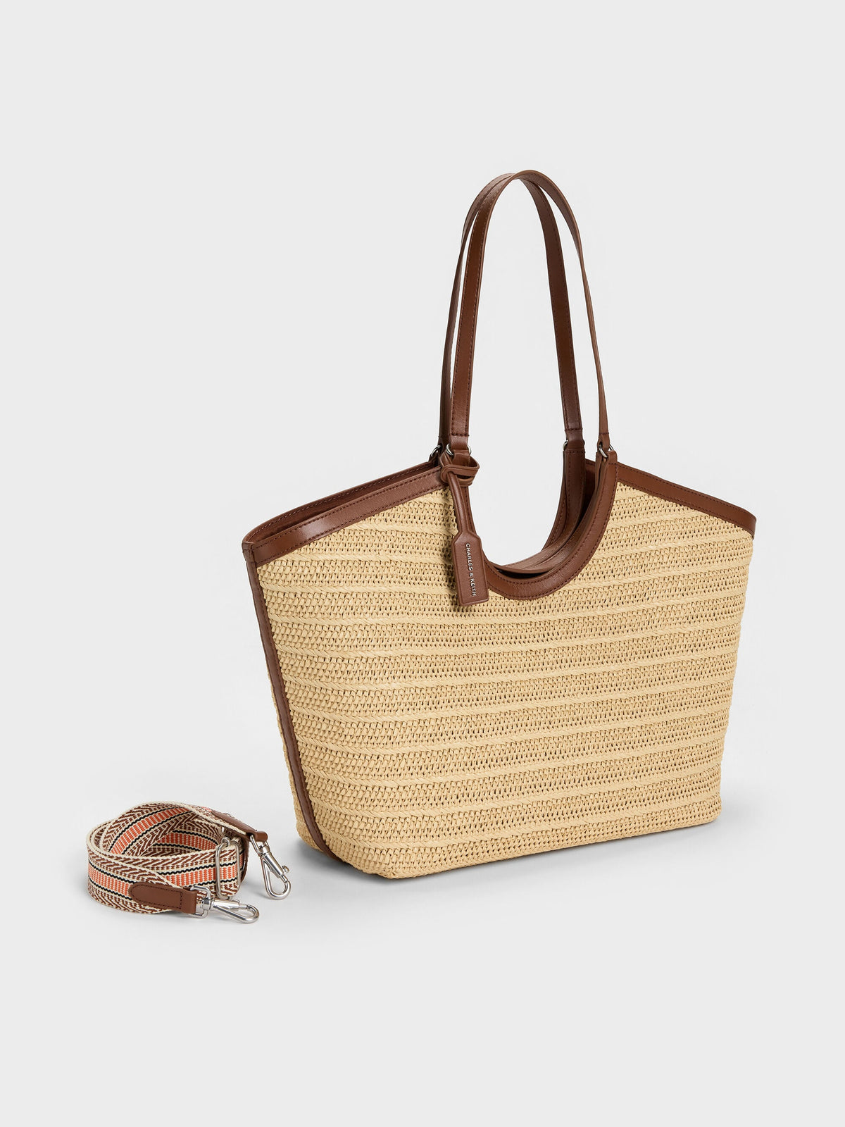 CHARLES & KEITH Premium | Ivette Raffia Woven Tote Bag - Multi