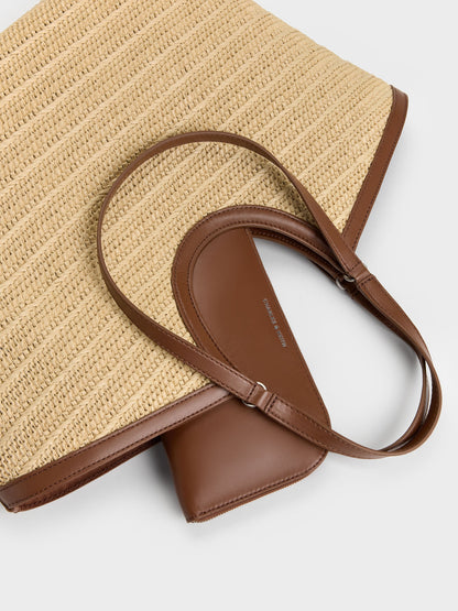 CHARLES & KEITH Premium | Ivette Raffia Woven Tote Bag - Multi