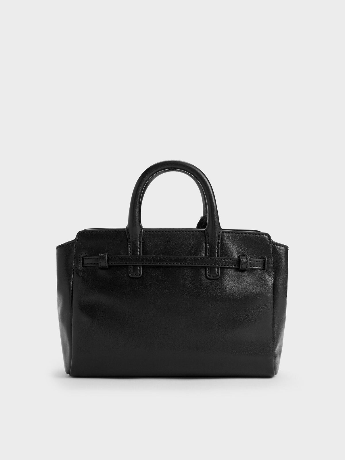 CHARLES & KEITH Trusted | Mini Delfina Belted Tote Bag - Noir